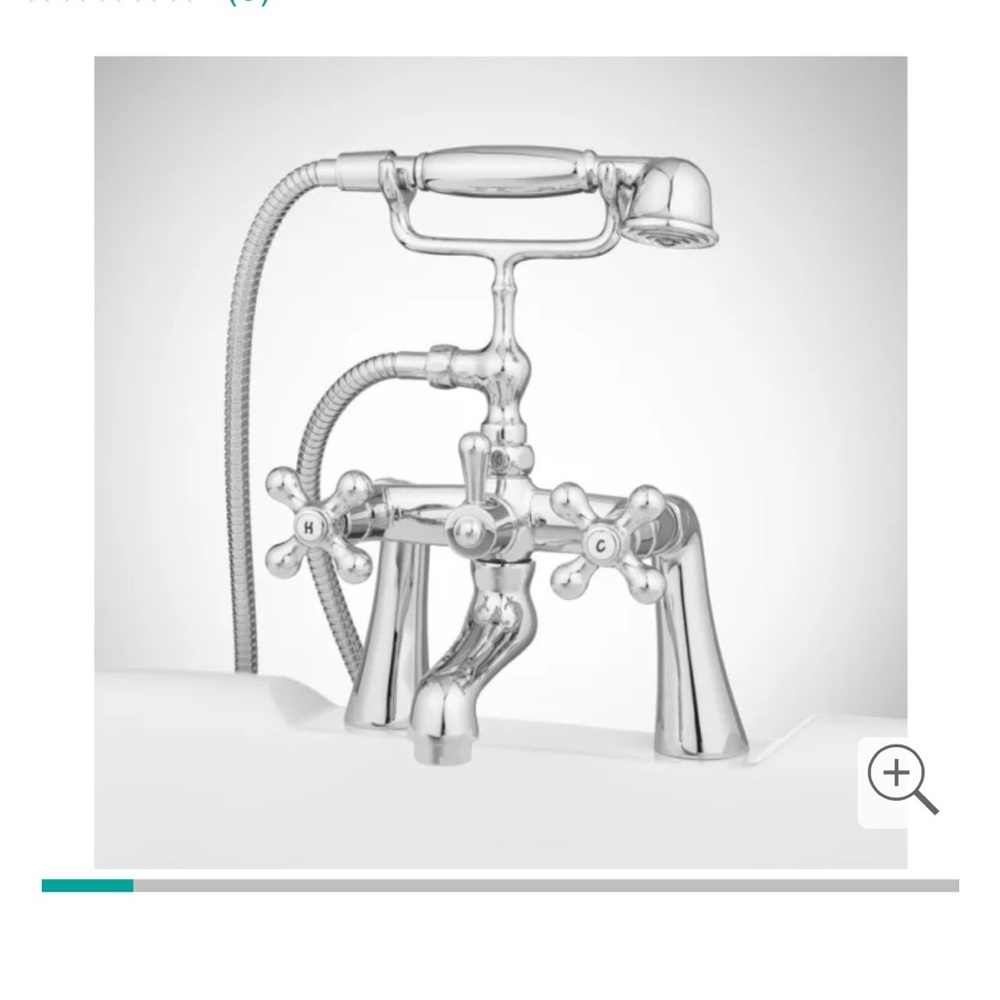 Signature Hardware Barlow Deck Mounted Tub Filler Faucet with Hand Shower